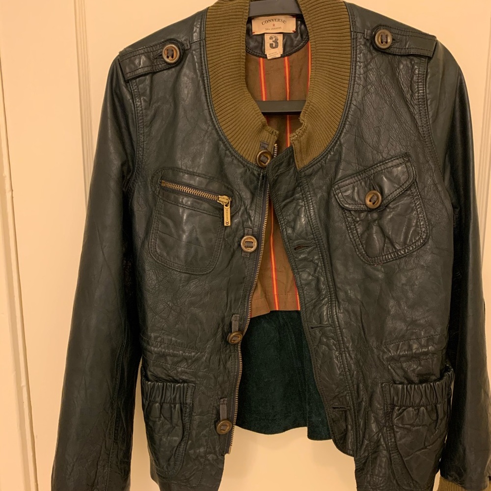 Converse by John Varvatos leather bomber jacket